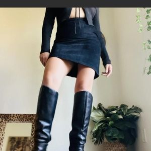 Vintage Leather Brass Plum Skirt by Nordstrom!